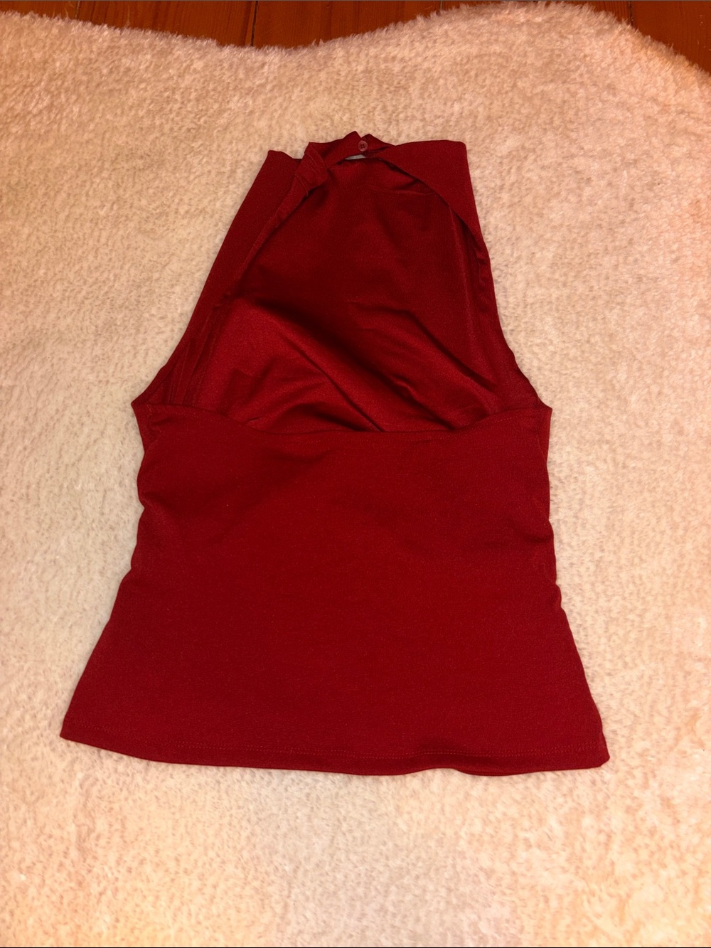 Divided Red Halter Tank Top - Picture 3 of 3